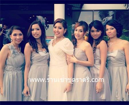 ชุดเพื่อนเจ้าสาวแบบสั้น เซ็ทสีเทา