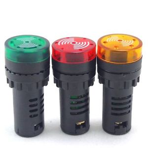 Buzzer LED Alert 5-12V led 22mm เสียงและแสงสัญญาณเตือนภัย ออดไฟฟ้า ไฟสีแดง 5-12V AC/DC