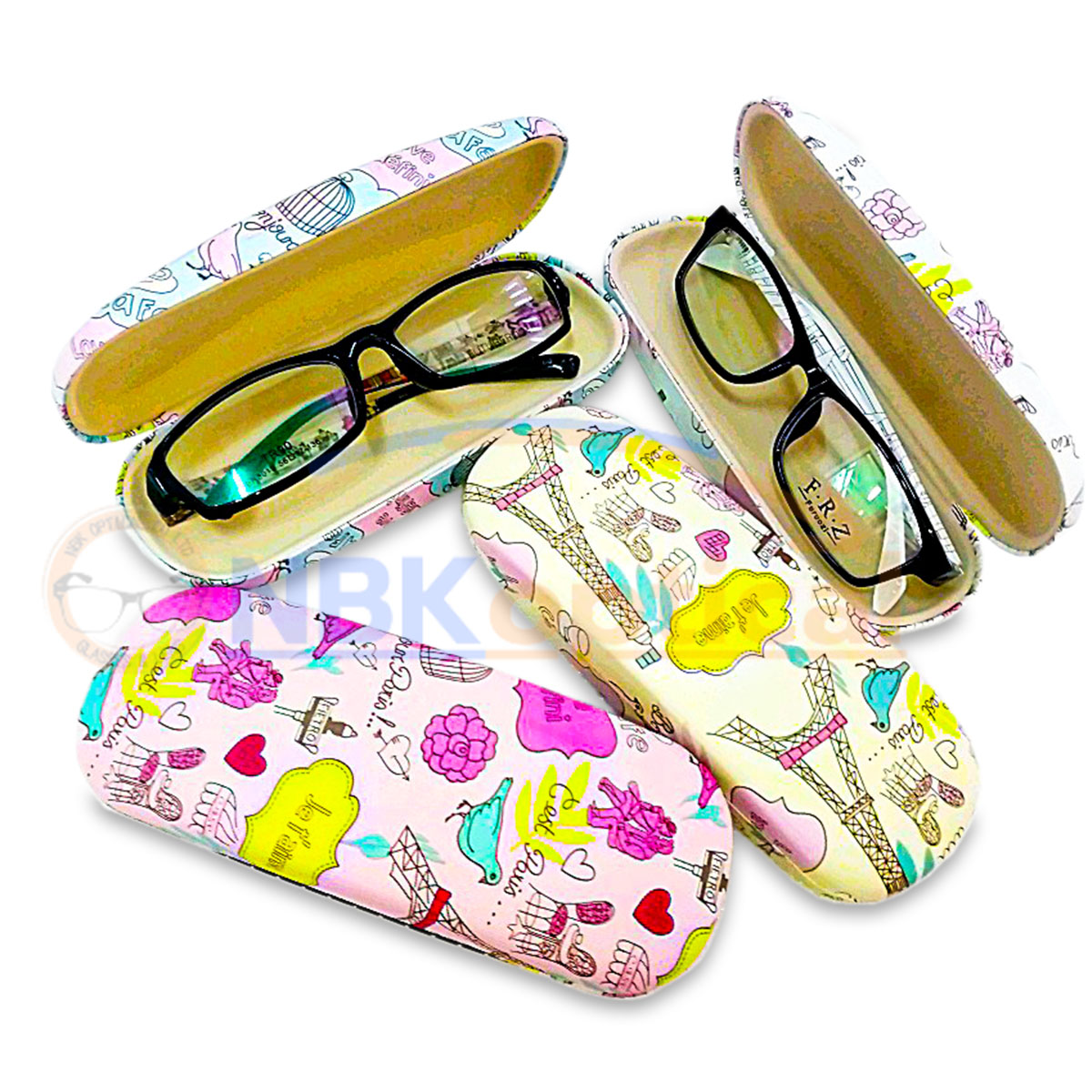 กล่องแว่นตาแฟชั่นรวดลายน่ารักสไตล์วินเทจ