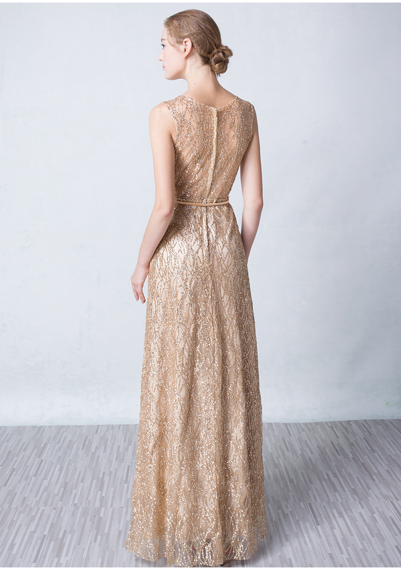 **พร้อมส่ง**เดรสยาวสไตล์เกาหลีสีทอง ผ้าทอลายนูนระยิบระยับ แขนกุด เข้ารูปช่วงเอวพร้อมเข็มขัดรูปใบไม้ สวยหรูหราไฮโซมากๆ ติดซิปด้านหลัง มีซับในเรียบร้อย คุณภาพดีมากๆค่ะ