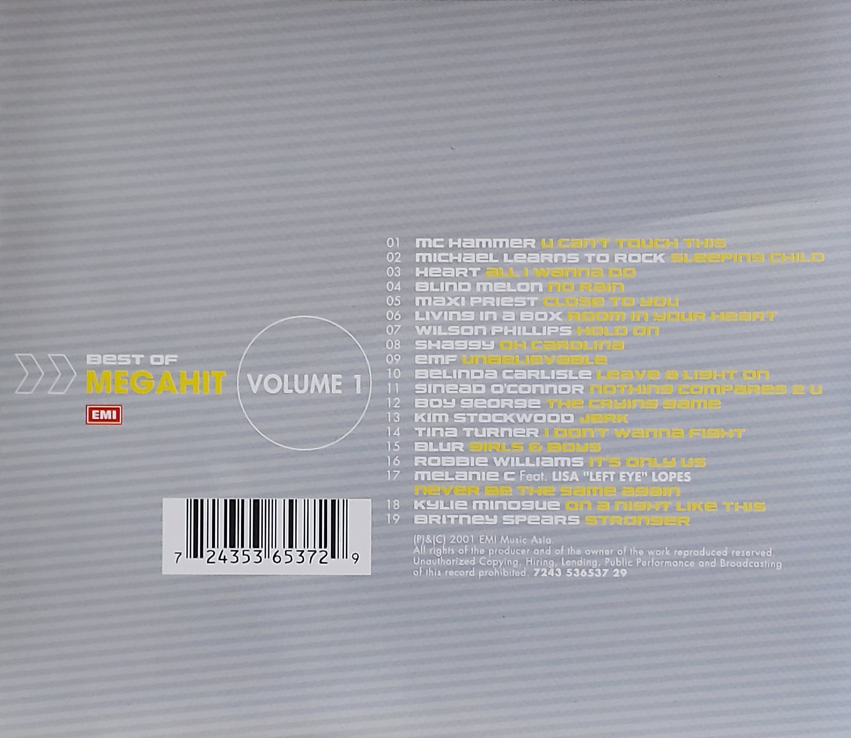 Used CD,Best of Megahit Volume 1 (B)(Various Artists)(2001)(Asia)