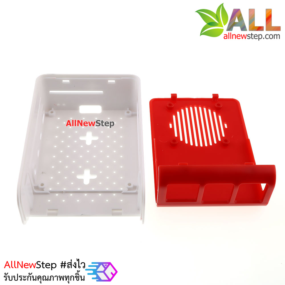 กล่องเคส Raspberry Pi 4 4B cooling fan injection molding ABS protective shell box สีแดง