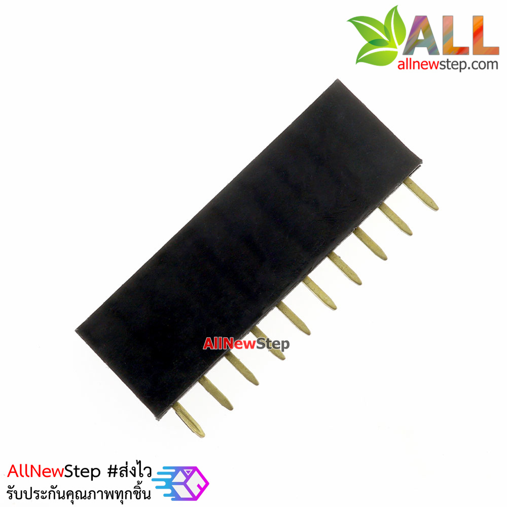 Pin header Single row 10p female 1x10P spacing 2.54mm จำนวน 1 ชิ้น