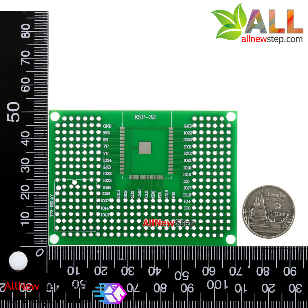 PCB ESP8266-12x /ESP8266-07x / PCB ESP32 Prototype PCB 5x7 แผ่นปริ้น สำหรับ ESP8266-12/ESP8266-07 /ESP32 PCB ขนาด 5x7