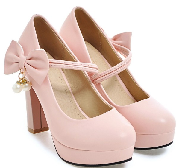 รองเท้าคัทชูส้นสูงน่ารักๆ ไซต์ 34-43 สีดำ/ขาว/ครีม/ชมพู/ม่วง