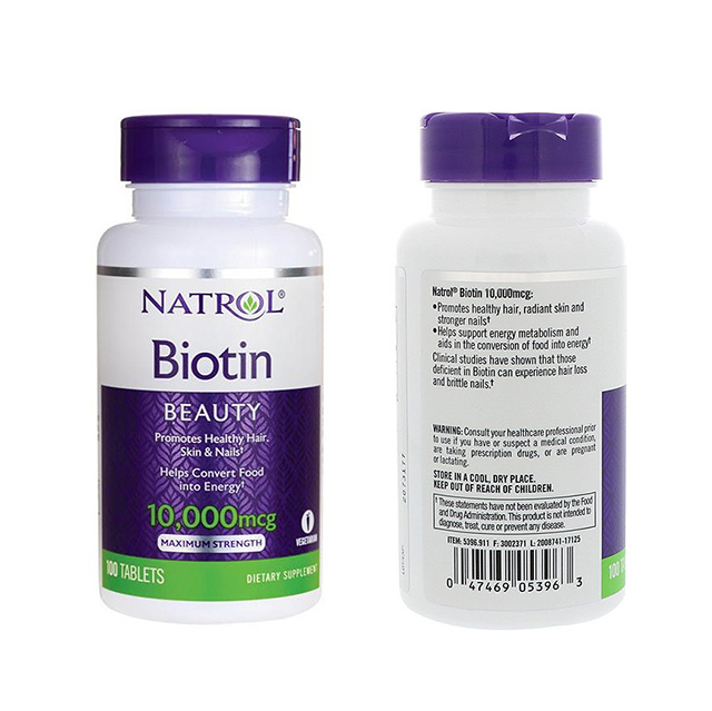 Natrol Biotin Maximum Strength 10,000 mcg บำรุงเส้นผมและเล็บ ราคาถูก ฟรีของแถมทุกรายการ