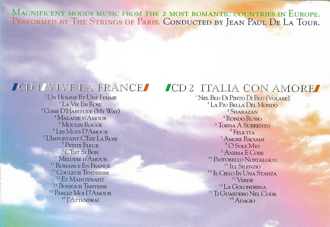 CD,Euro Romantico Vive La France S. Italia Con Amore By Jean Paul De La Tour(2CD)(instrumental)(2003)