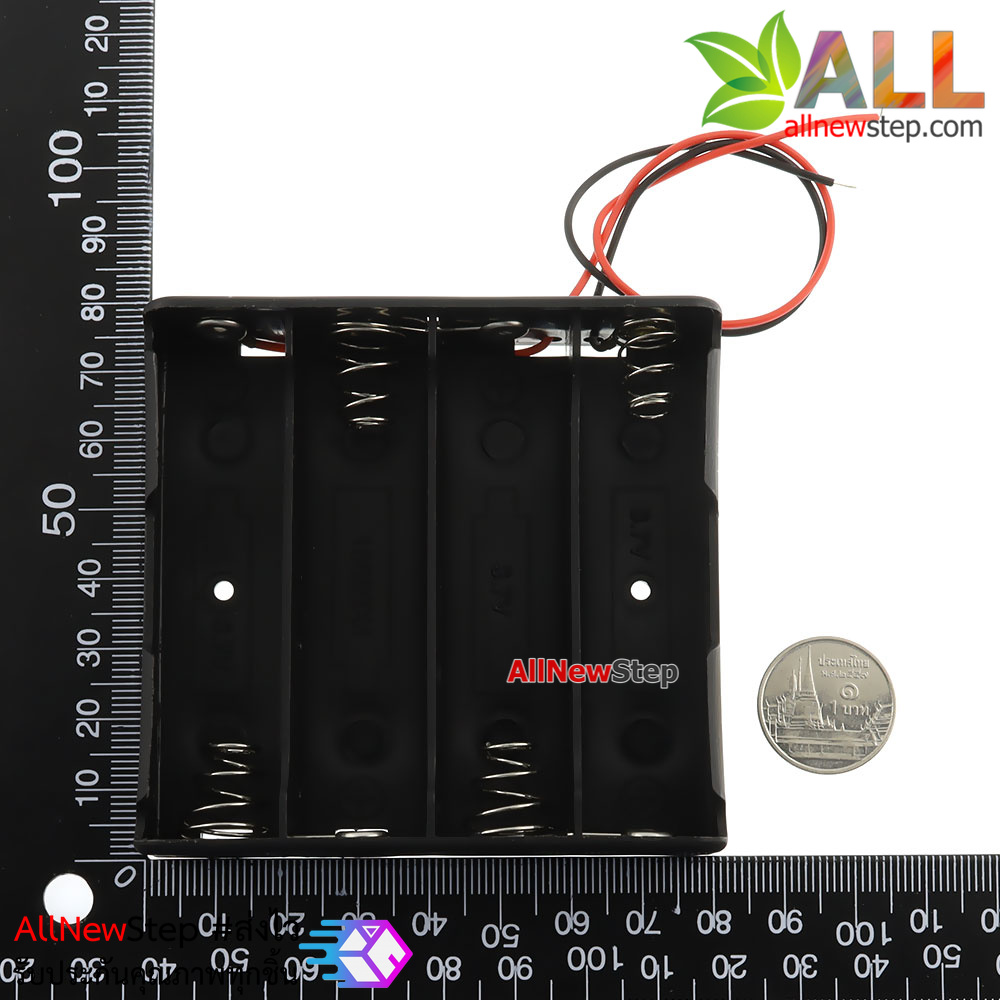 รางถ่าน Lithium 18650 จำนวน 4 ก้อน 3.7V ต่อขนาน รางถ่าน 18650 4 ก้อน