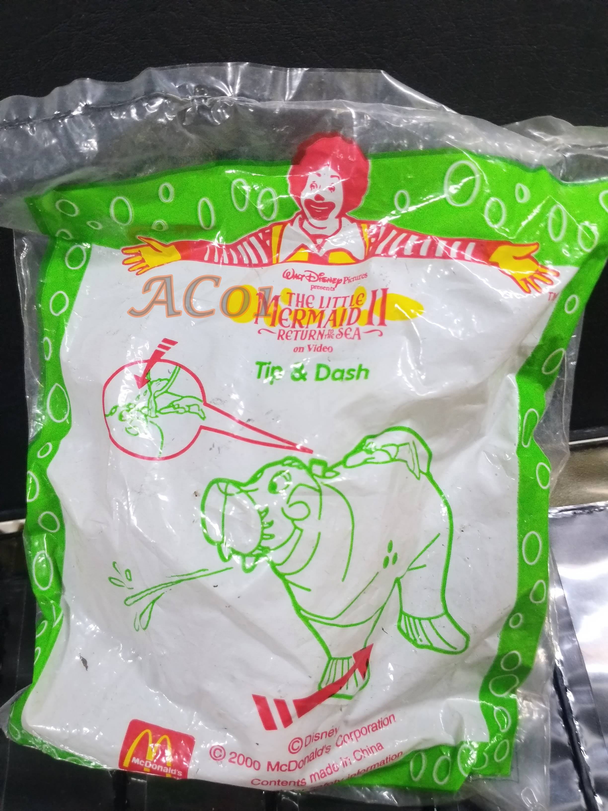 ของเล่นMcDonald's ของเล่นHappy Meal / The Little Mermaid - TIP & DASH / ในถุงเดิม ไม่แกะ ถุงเก่าหน่อย เก่าเก็บ