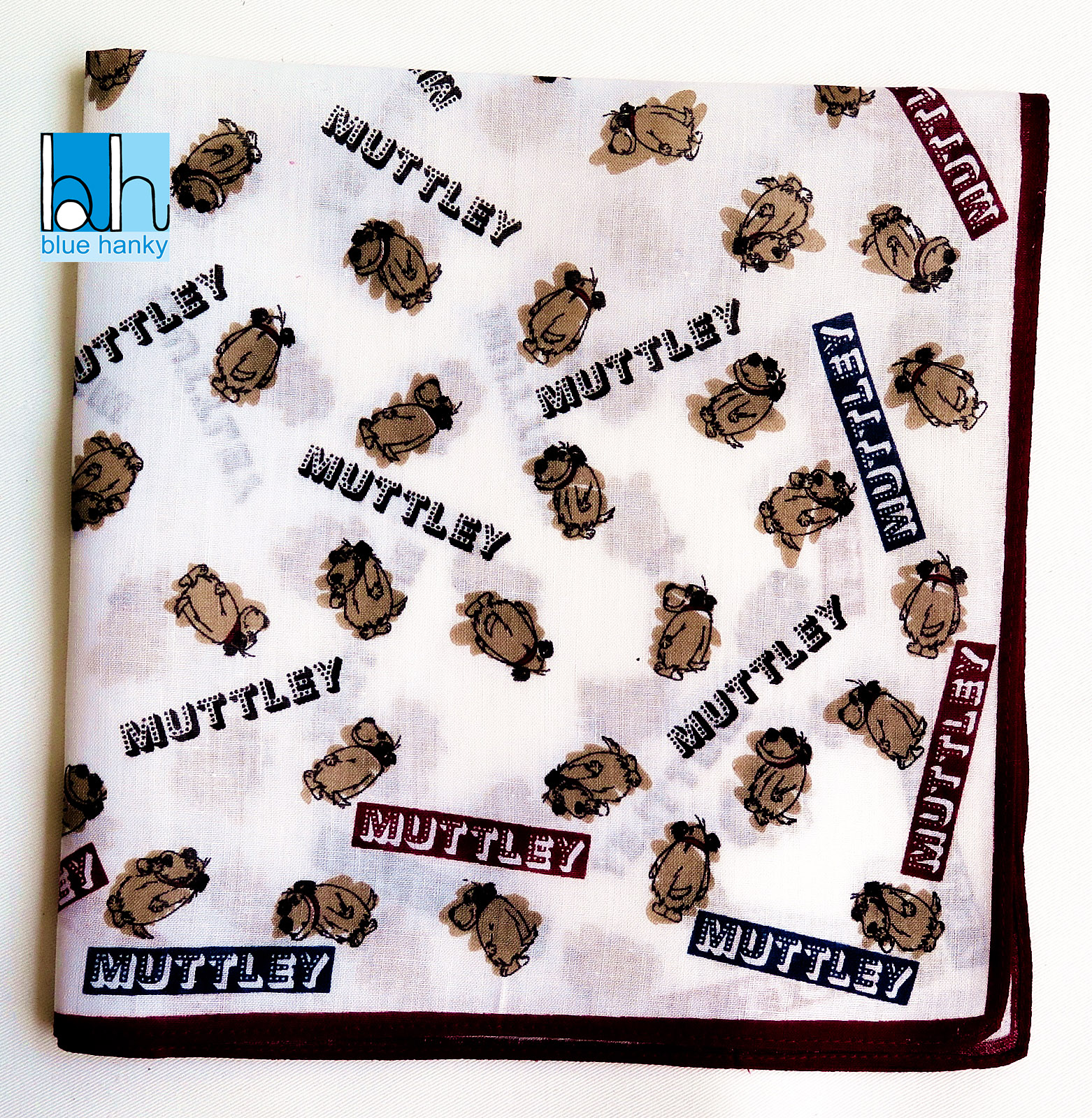 #193 19" MUTTLEY ผ้าเช็ดหน้ามือ2 สภาพดี ผ้าเช็ดหน้าผืนใหญ่