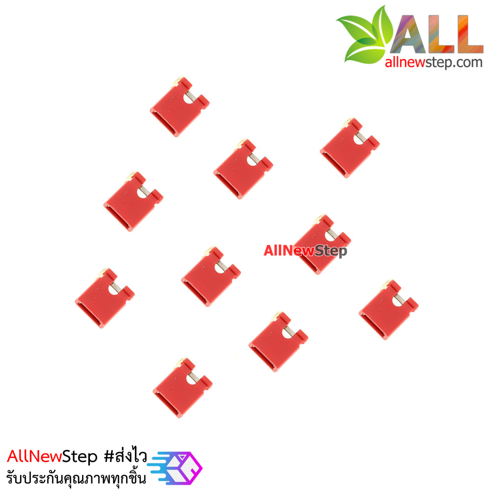 จัมเปอร์สีแดง Mini Jumper 2 Pins Female Pitch 2.54mm Red Color จำนวน 10 ชิ้น
