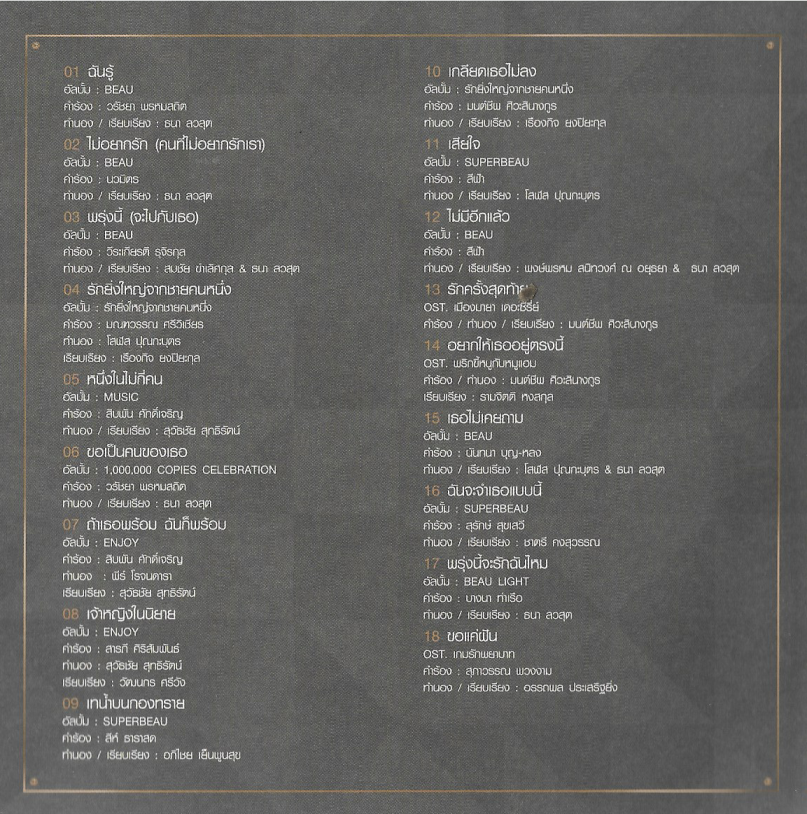 CD,โบ สุนิตา ลีติกุล - The Masterpiece Collection Beau Sunita (Gold CD)(2561)