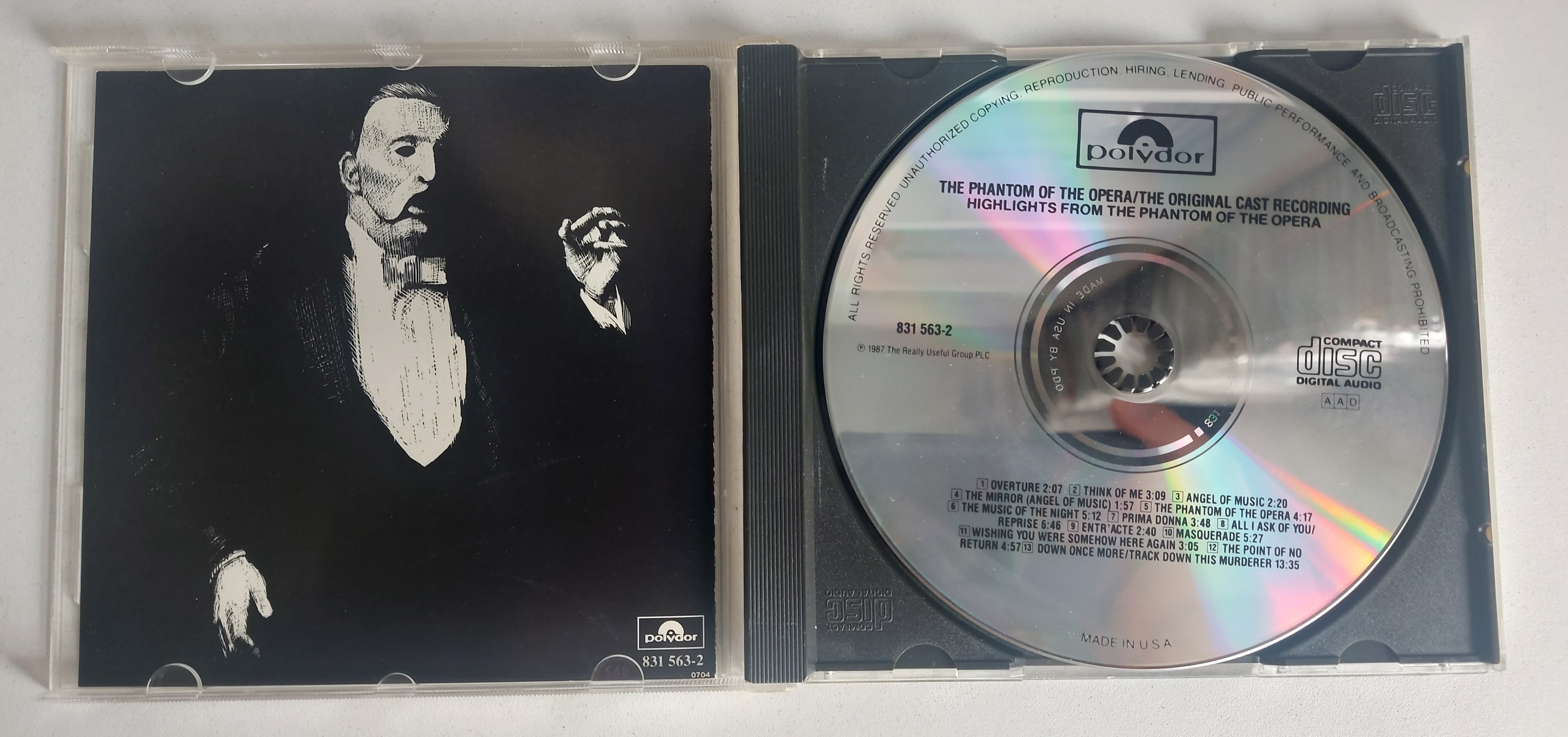 Used CD,The Phantom Of The Opera (A+)(The Original Cast Recording)(Highlights)(Soundtrack)(OST.)(1987)(USA)