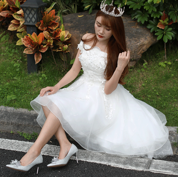 รองเท้าส้นสูงเจ้าสาวสีเงินแต่งคริสตัลหรูหรา สูง 2.4/3.2/4 นิ้ว ไซต์ 34-41