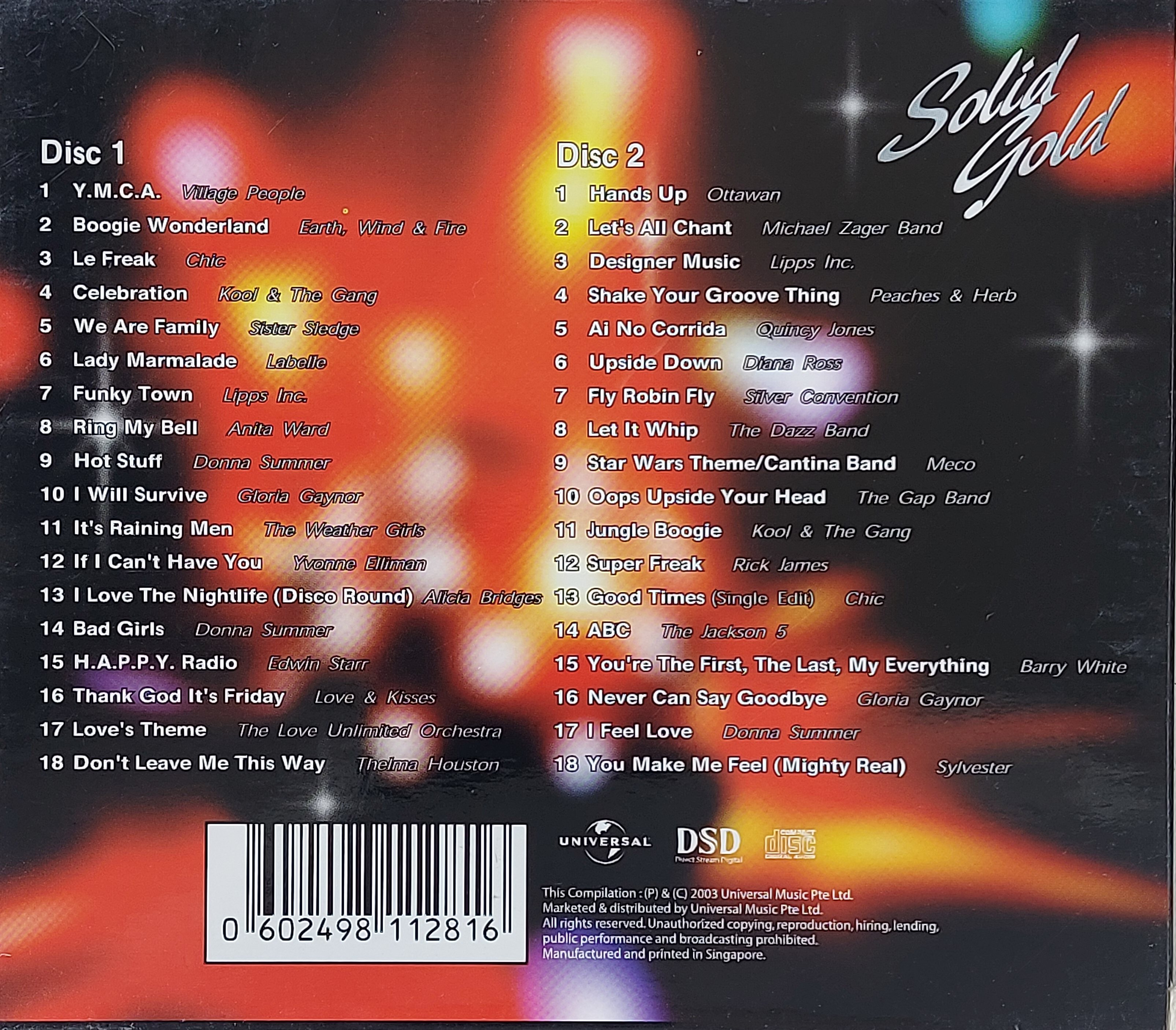 Used CD,Solid Gold - Includes 26 page lyrics booklet (C)(2CD)(Various Artists)(2003)(Hong Kong)