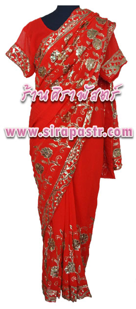 ชุดส่าหรี-B1 สีแดง *รายละเอียดตามหน้าสินค้า