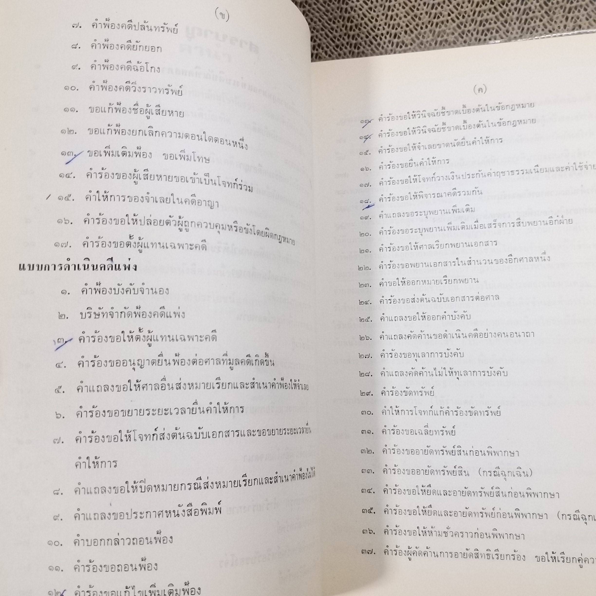 คำถาม-คำตอบ วิชาว่าความ โดย พิพัฒน์ จักรางกูร ด้านใน มีขีดเส้นใต้