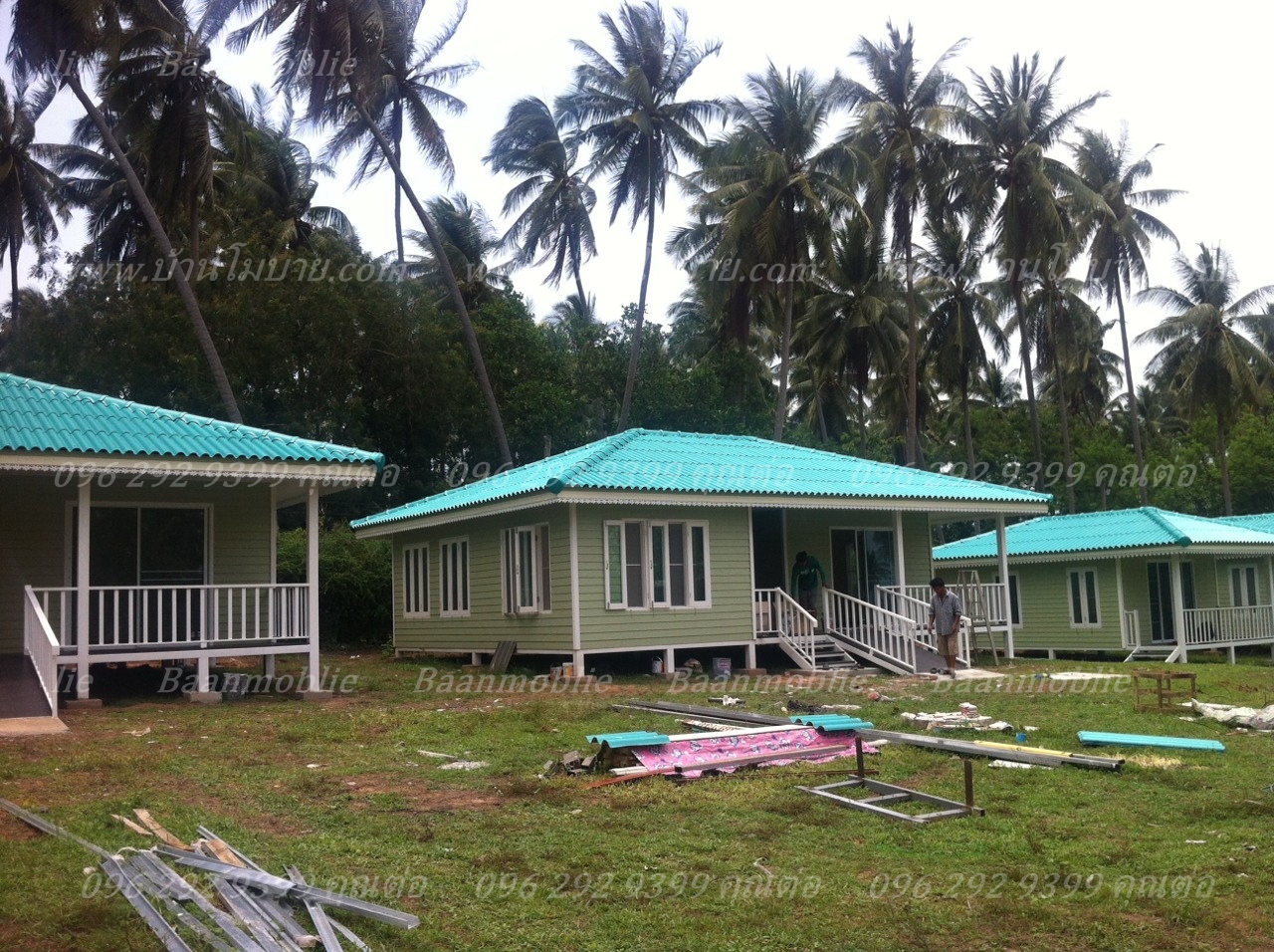 บ้านขนาด 7.2*9.5 เมตร (2 ห้องนอน 1ห้องนั่งเล่น 1ห้องครัว 1 ห้องน้ำ)