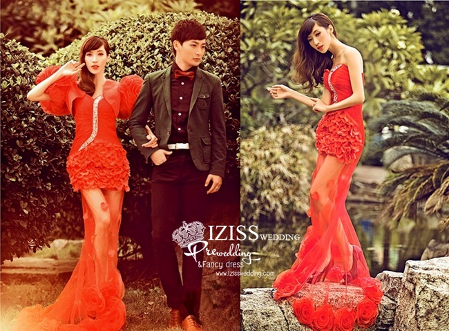 ***พรีออเดอร์***ชุดถ่ายพรีเว็ดดิ้ง (pre wedding dress) ชุดแฟนตาซีชายหญิง "ธีมสีแดง-ดำ"