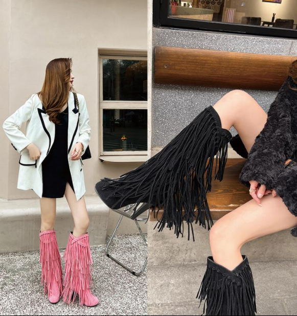 รองเท้าบูท ไซส์ 34-43 สีชมพู/ดำ/แดง/น้ำตาลเข้ม/น้ำตาลอ่อน/กากี