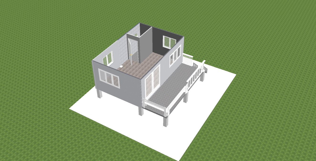 บ้านน็อคดาวน์ ทรงปั่นหยา ขนาด 4*6 เมตร พร้อมระเบียง 2*3 เมตร ชุดประตูสไลด์