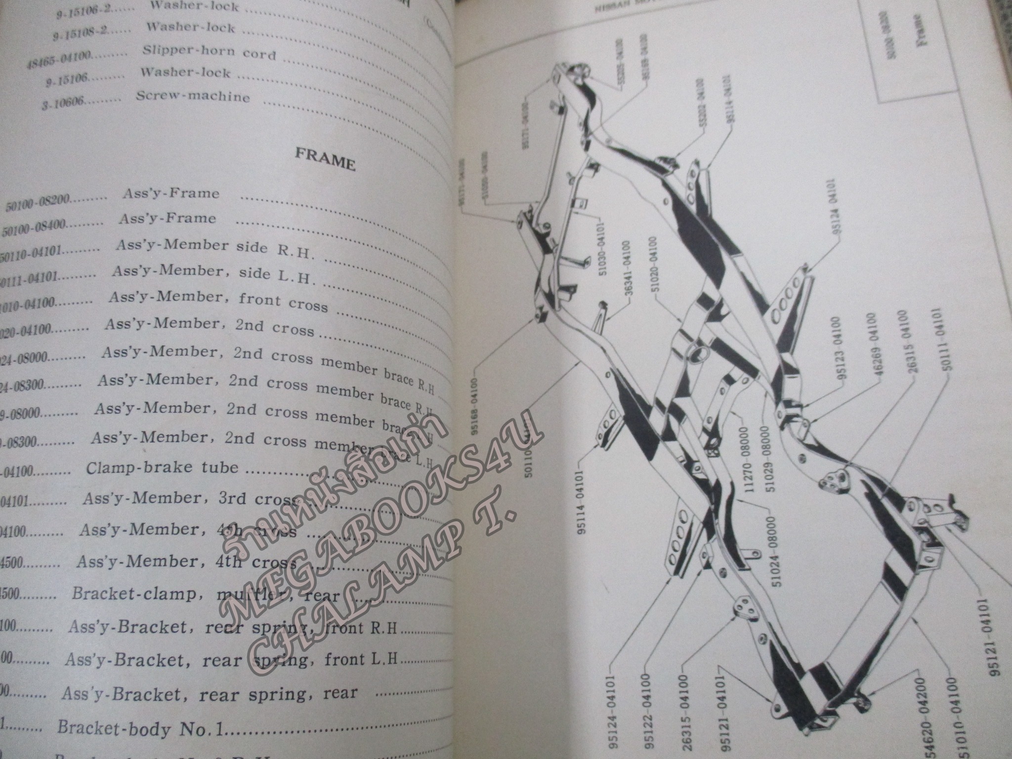 คู่มือซ่อมรถนิสสัน รถดัทสัน SERVICE MANUAL DATSUN BLUEBIRD ESTATE WAGON MODEL WP311 PARTS CATALOG / NISSAN MOTOR. / หนังสือแข็งแรง