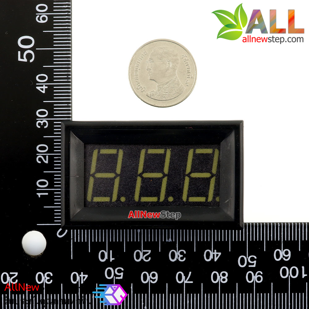 LED Voltage Meter Mini Digital Voltmeter DC 5-28V สีขาว