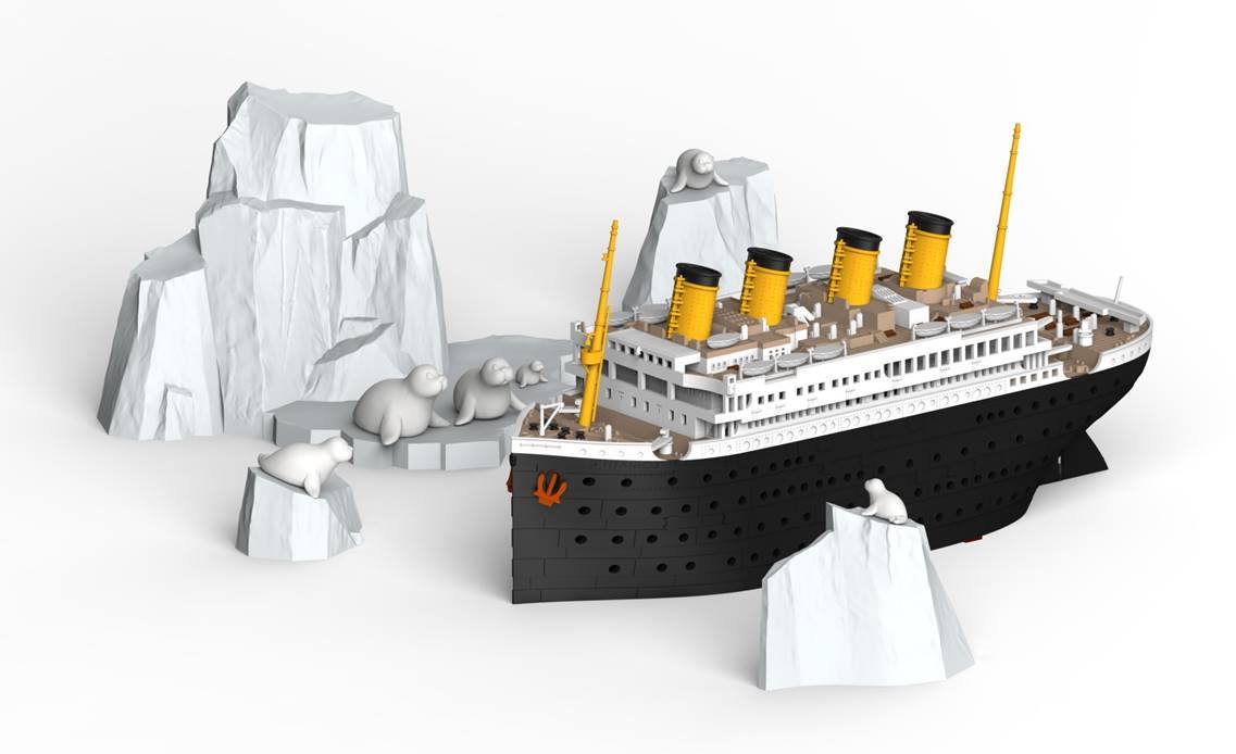 EGG SHIP TITANIC SEAL & ICEBERG SCENE
