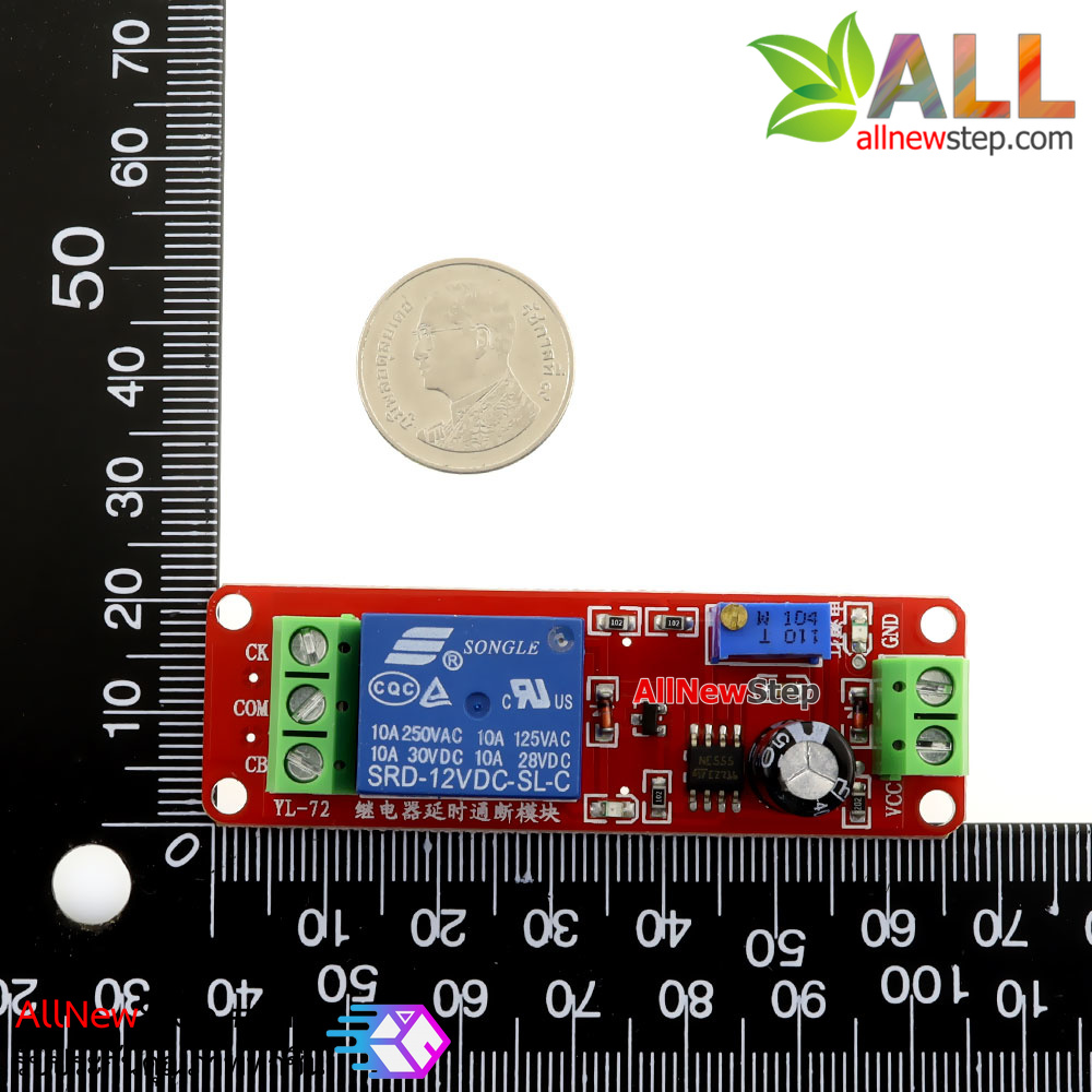 รีเลย์ หน่วงเวลา เปิด/ปิด สลับกันเรื่อย ๆ 12 โวลต์ Delay Relay Module Time Delay Switch Delay Timer Relay 1-10s Fiaed Cycle DC 12V