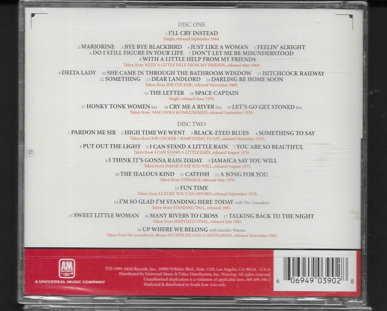 CD,Joe Cocker - The Anthology (2CD)(1999)(Asia)