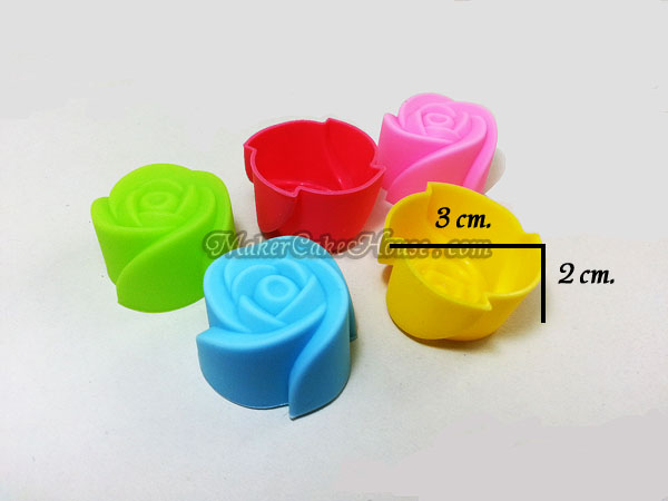 พิมพ์ซิลิโคนกุหลาบเดี่ยว 3 cm. ( ราคา 12 ชิ้น )