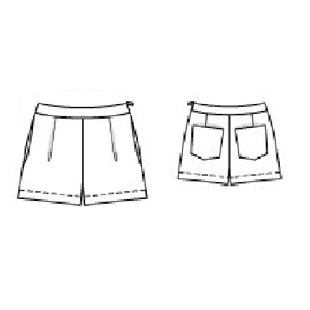 แพทเทิร์นกางเกงขาสั้น ซิปข้าง มีกระเป๋า