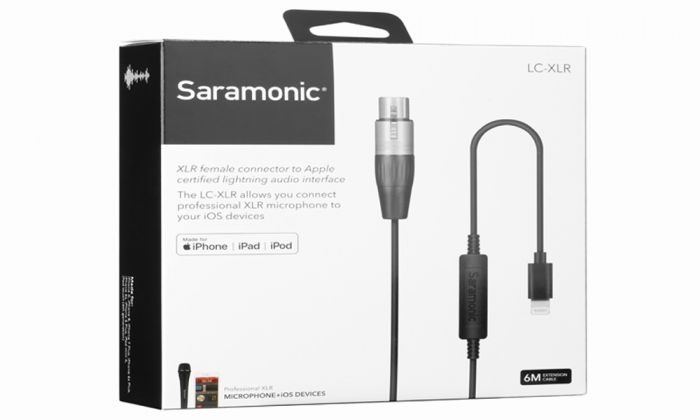 Saramonic LC-XLR 3 Pin XLR (Female) Microphone to Lightning Microphone Adapter for iPhone 7, iPhone 7plus, iPhone X, iPhone 8,iPad