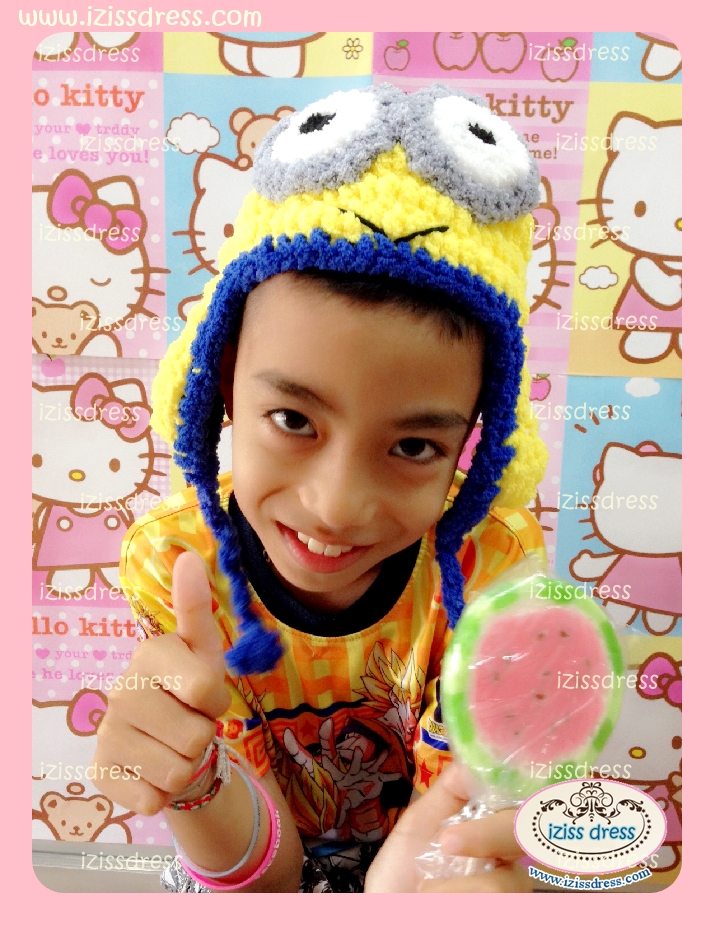 ***พร้อมส่ง***หมวกไหมขนแกะรูปมินเนี่ยนตาเดี่ยว เหมาะสำหรับเด็กแรกเกิด- 5 ปีขึ้นค่ะ