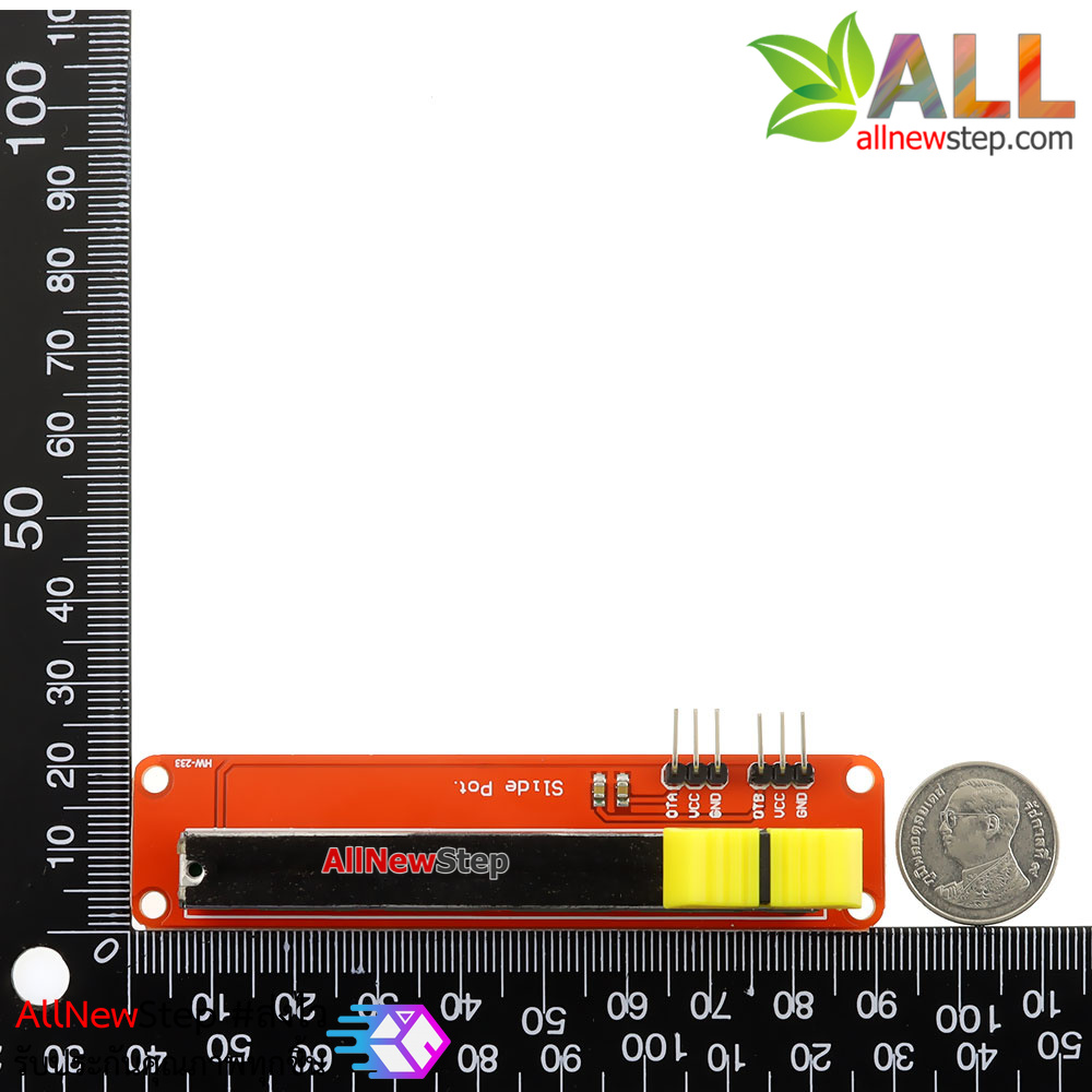 Slide Potentiometer Module Adjustment Potentiometer Module 10 kOhm ตัวต้านทานปรับค่าได้แบบสไลต์สำหรับทดลอง
