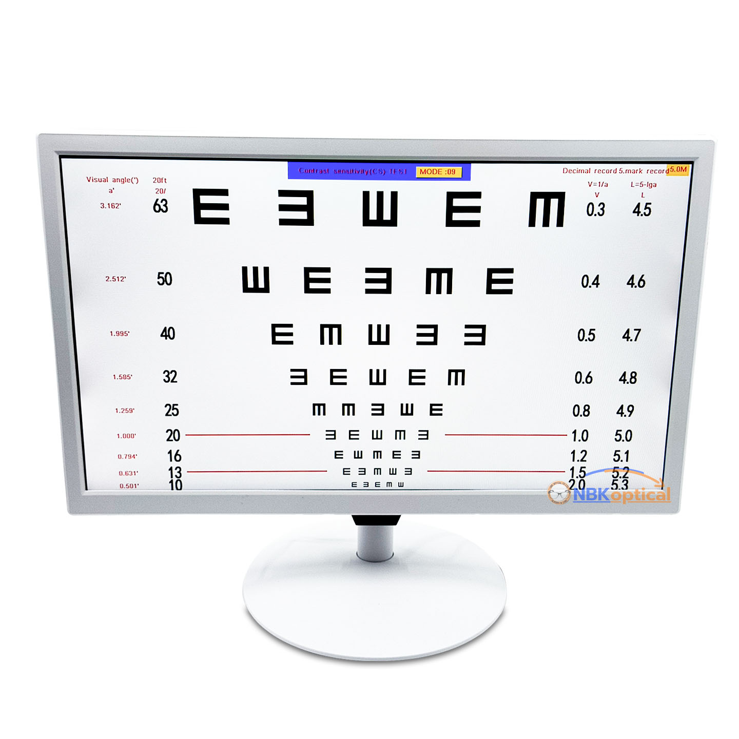 จอ LED Visual Auto Chart รุ่น K-815 "19" จอวัดสายตาระบบดิจิตอล (สีขาว)