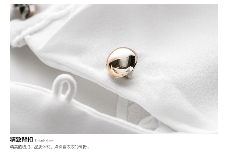 **พร้อมส่ง**เสื้อลูกไม้ผสมชีฟองแขนยาวสีขาวคอตั้งผสมระบาย ดีเทลตกแต่งลูกไม้ผ้าโปร่งนูนลายวงกลมดอกไม้ สวยคุณภาพดีเหมือนแบบค่ะ