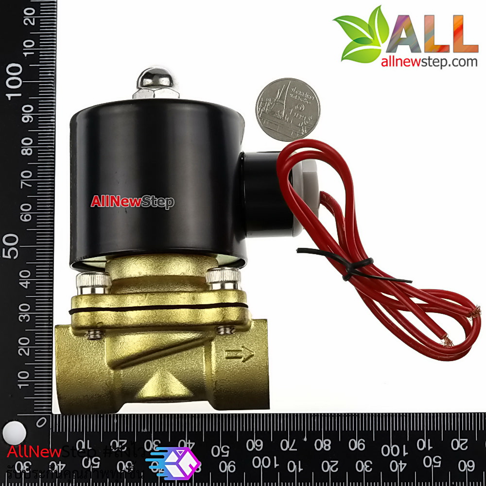 Solenoid Valve โซลินอยวาล์ว ทองเหลือง สองทาง รุ่น 2W-160-15 AC 220V ขนาด 4 หุน 220V