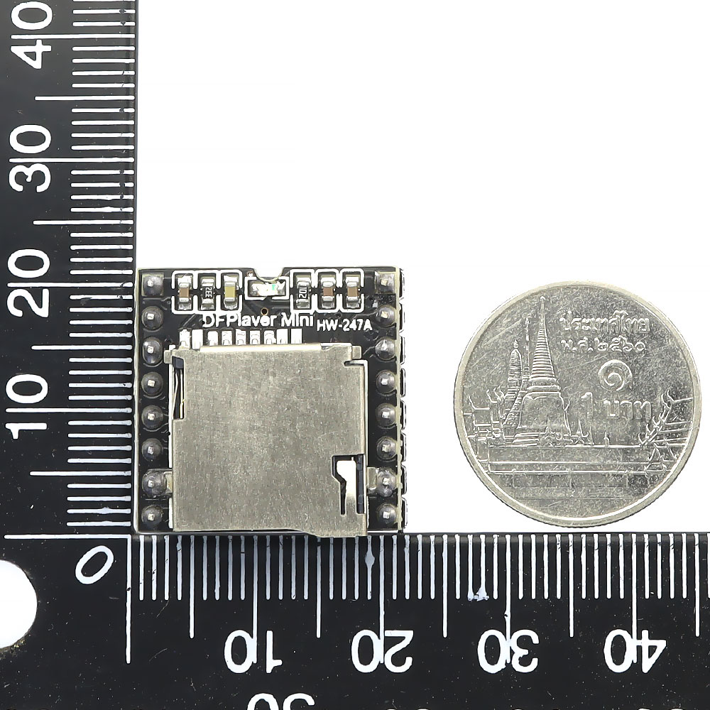DFPlayer MP3-TF-16P Mini MP3 Player Module for Arduino โมดูลเล่นเพลง MP3 สำหรับ Arduino