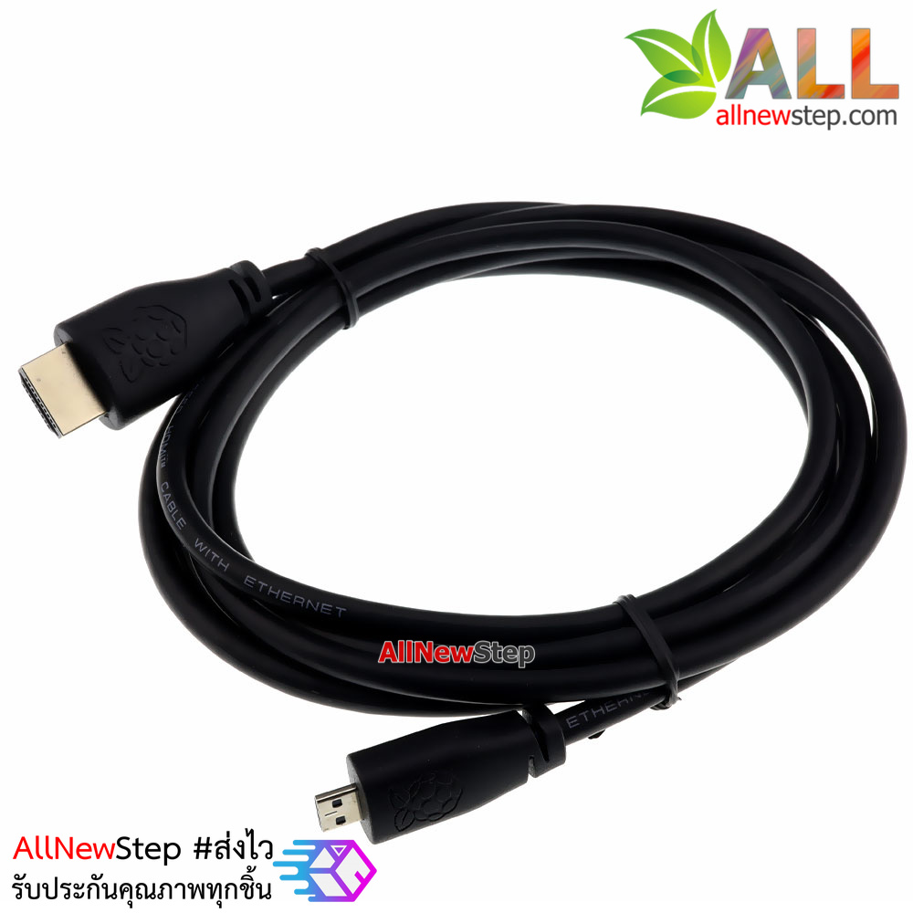 สาย Offical HDMI Raspberry Pi Pi 4 Model B HDMI Cable Micro HDMI To HDMI ยาว 2m สีดำ