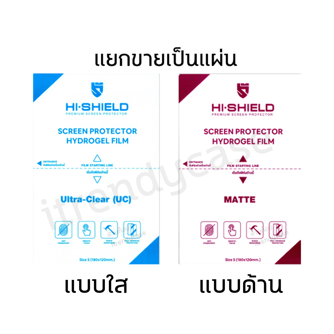 ฟิล์มขอบข้าง ฟิล์มหลัง Hishield ไฮโดรเจล ใส ด้าน ใช้สำหรับ iPhone 16 Pro Max 15 Pro Max 14 Pro Max 14 Plus 13 mini 12 Pro Max ใบกำกับภาษี