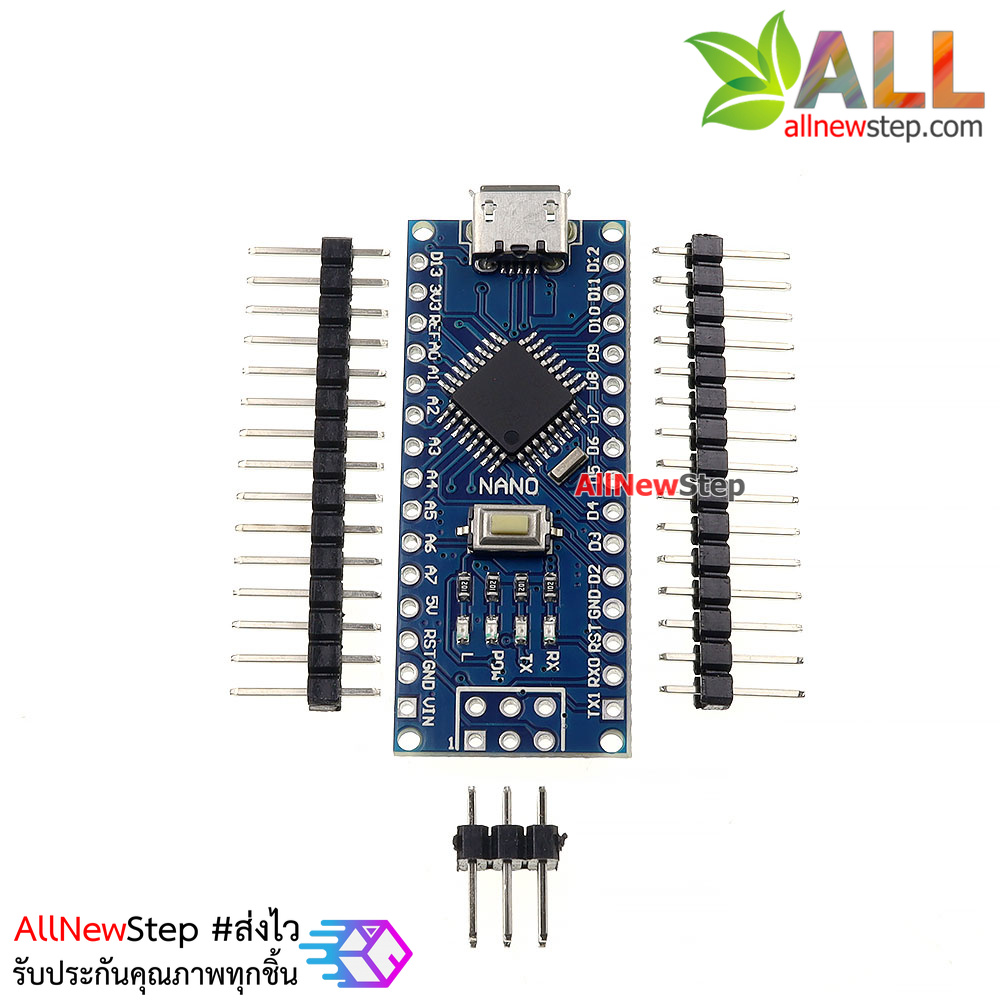 Nano 3.0 Micro USB Atmega328 รุ่นใหม่ CH340 ยังไม่บัดรีขา Arduino Compatible หัวต่อแบบ micro usb