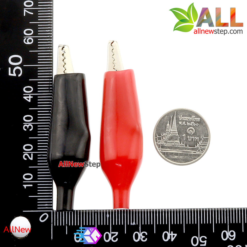 คลิปปากจระเข้ ตัวหนีบสายไฟ สีแดงและดำ clip คลิปหนีบสายไฟ ขนาดใหญ่ รวม 2 ชิ้น