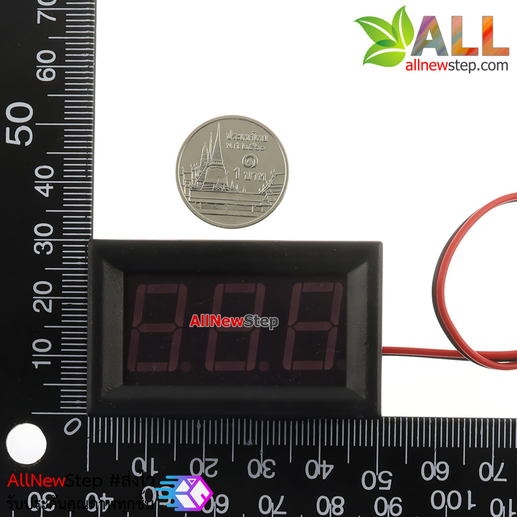 ดิจิตอลโวลต์มิเตอร์ 5-120VDC จอ 0.56 นิ้ว สีแดง Digital volte meter