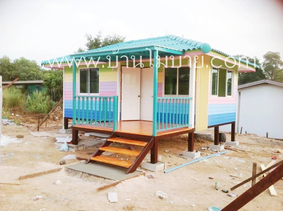 บ้านน็อคดาวน์ ขนาด 4*6 เมตร (1 ห้องนอน 1 ห้องน้ำ 1ห้องนั่งเล่น)