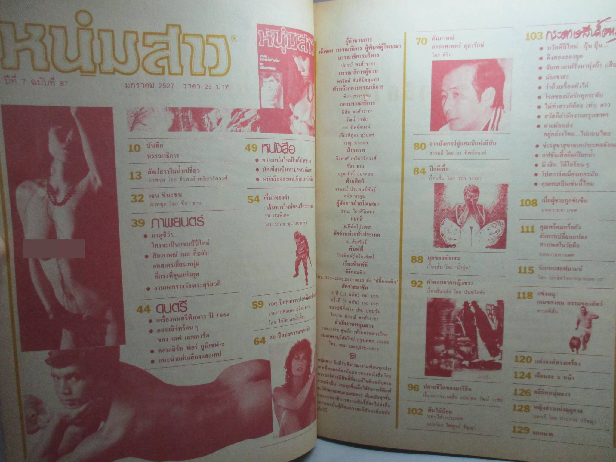 นิตยสารหนุ่มสาว ฉบับ087 มกราคม ปี2527 อ่านสัมภาษณ์ อัตศาสตร์ ตุลารักษ์