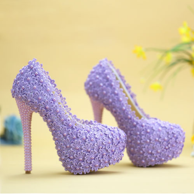 รองเท้าเจ้าสาว ไซต์ 34-41 สีม่วง สีเขียว ส้นสูง 8,11,14 ซม.