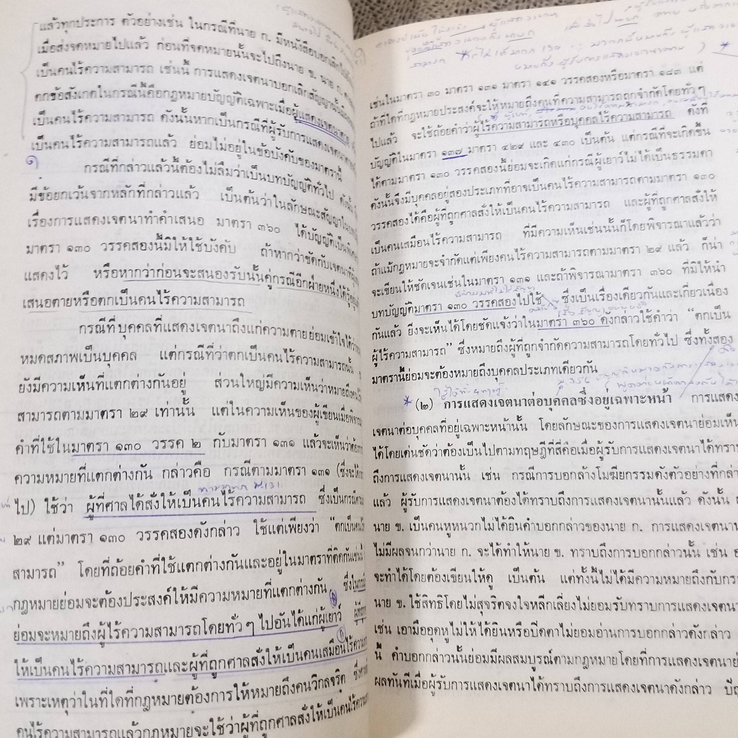 คำอธิบาย ประมวลกฎหมายแพ่งและพาณิชย์ว่าด้วย นิติกรรมและสัญญา โดย ดร.อักขราทร จุฬารัตน / มีข้อความขีดเขียน ขีดเส้นใต้บางหน้า