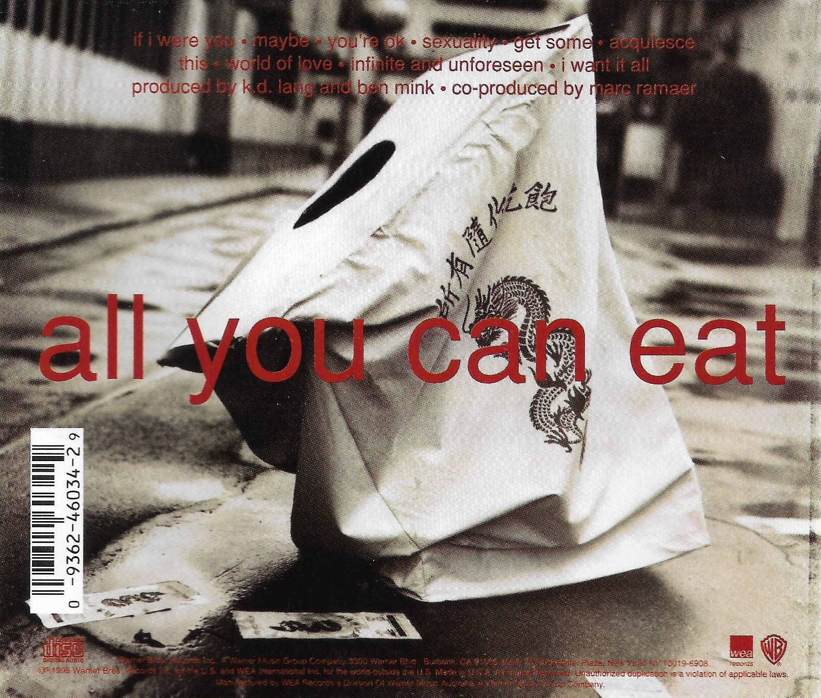 CD,k.d. lang - All You Can Eat (1995)