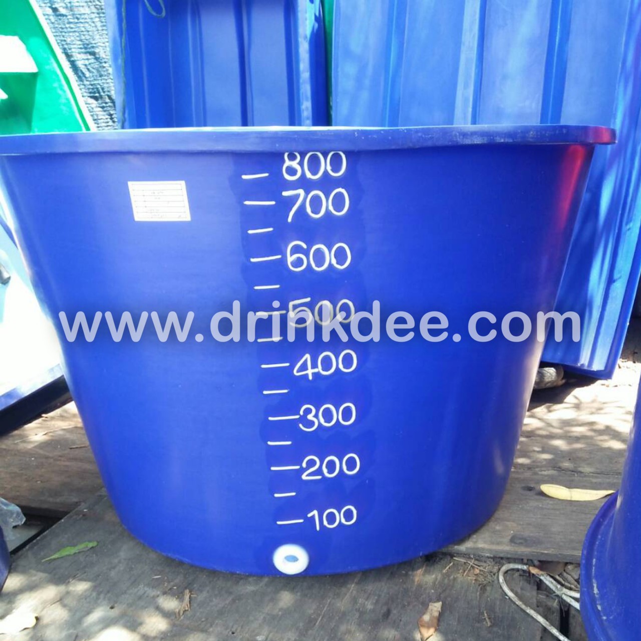 ถังเก็บน้ำ-เคมี PE 800 ลิตร (ทรงกรวย ปากกว้าง)